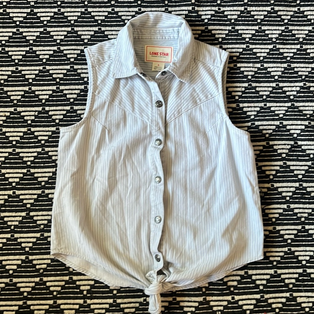 Lone Star small snap button up striped top